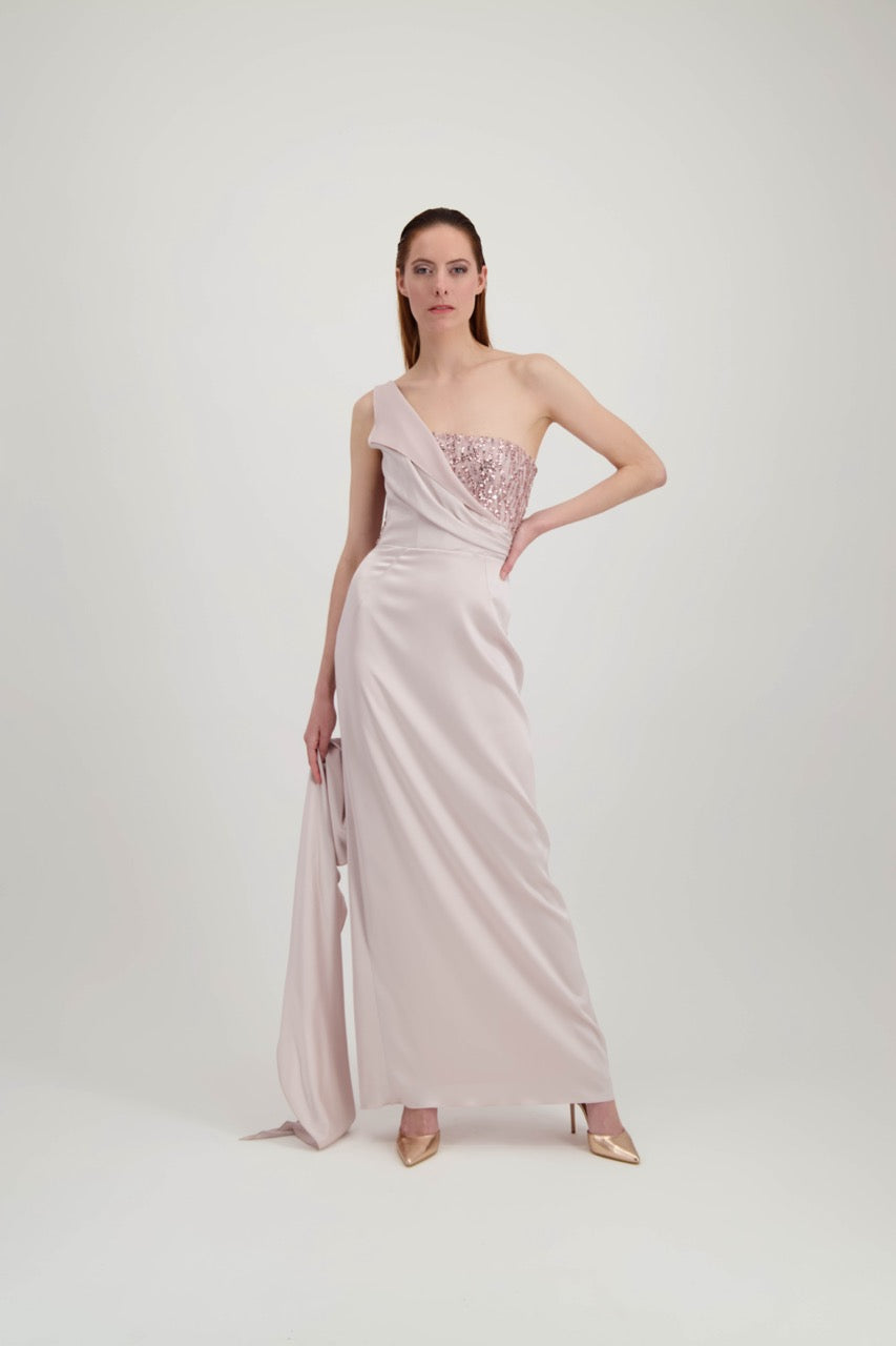 Robe fashion rose poudré femme